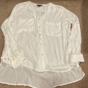 White button down blouse